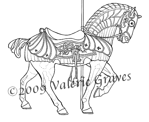 carousel horse coloring pages - photo #33