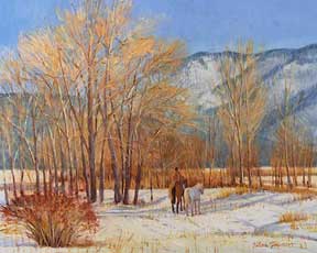 Arroyo Seco near Taos NM oil painting by valerie graves